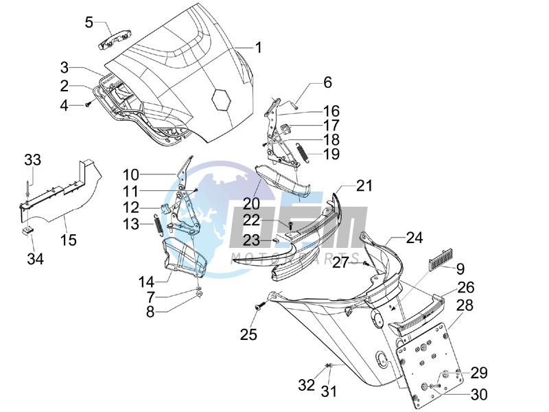 Rear cover - Splash guard