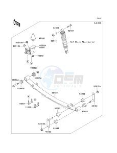 KAF 620 K [MULE 3010 TRANS4X4 HARDWOODS GREEN HD] (K6F-K8F) K8F drawing REAR SUSPENSION