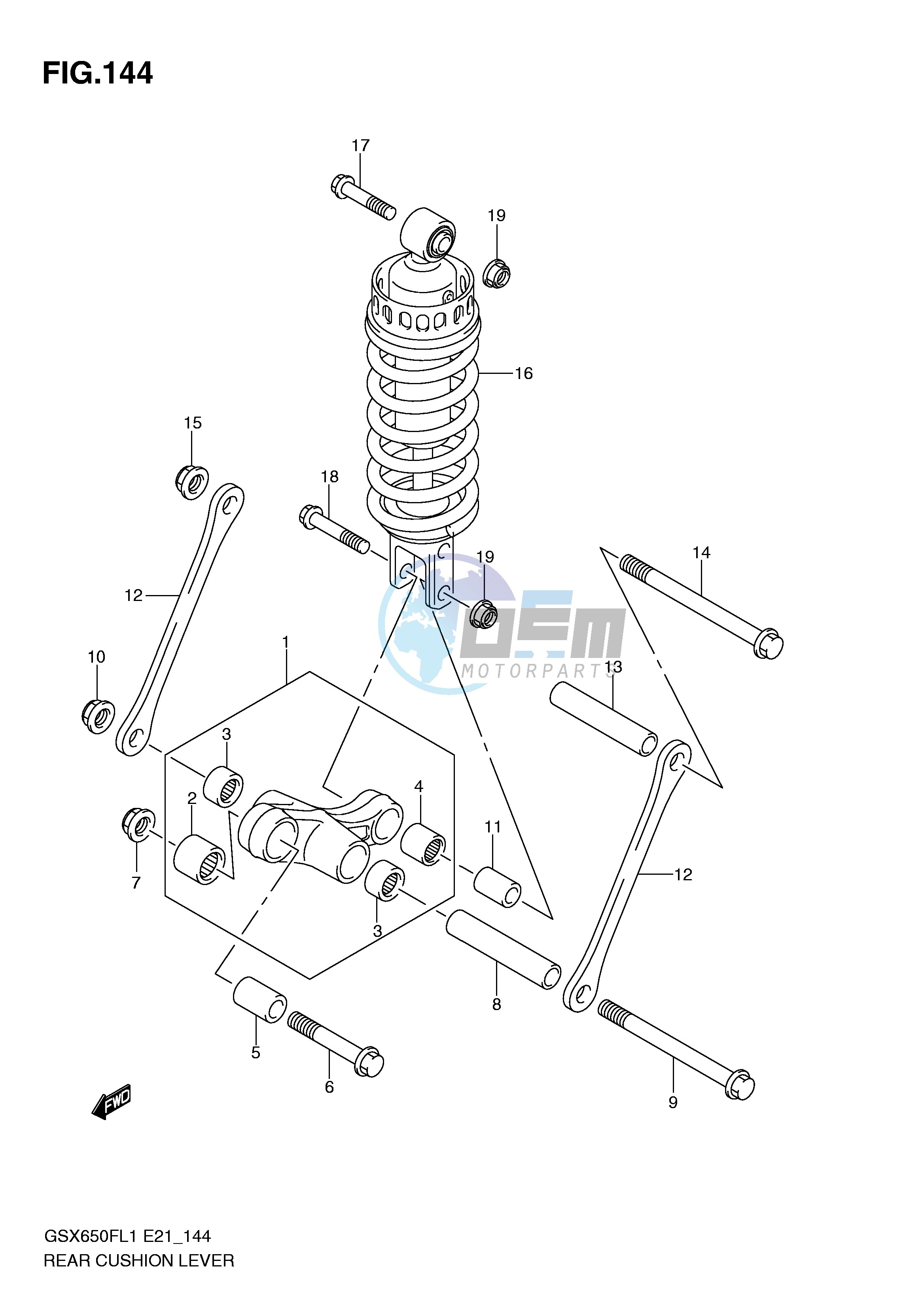 REAR CUSHION LEVER (GSX650FAL1 E21)