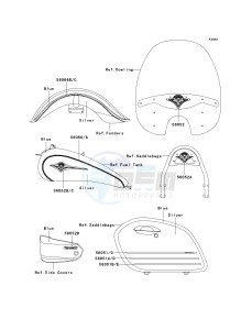 VN 1600 D [VULCAN 1600 NOMAD] (D1) D1 drawing DECALS-- BLUE- -