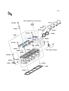 NINJA ZX-10R ZX1000-C2H FR GB XX (EU ME A(FRICA) drawing Cylinder Head