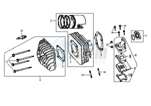 JET EURO X EU2 - 50 cc drawing CYLINDER-HEAD