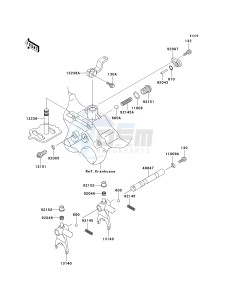 KVF 300 A [PRAIRIE 300 4X4] (A1-A4) [PRAIRIE 300 4X4] drawing GEAR CHANGE MECHANISM