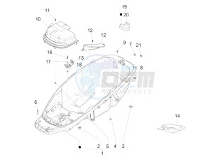 MP3 500 MAXI SPORT-BUSINESS-ADVANCED E4 ABS (EMEA-APAC) drawing Helmet housing - Undersaddle