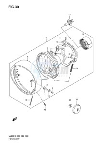 VL800 (E3-E28) VOLUSIA drawing HEADLAMP ASSY