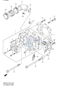 AN400 (E2) Burgman drawing CYLINDER HEAD (MODEL X Y)