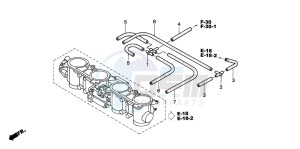 CBR900RE drawing THROTTLE BODY (TUBING)