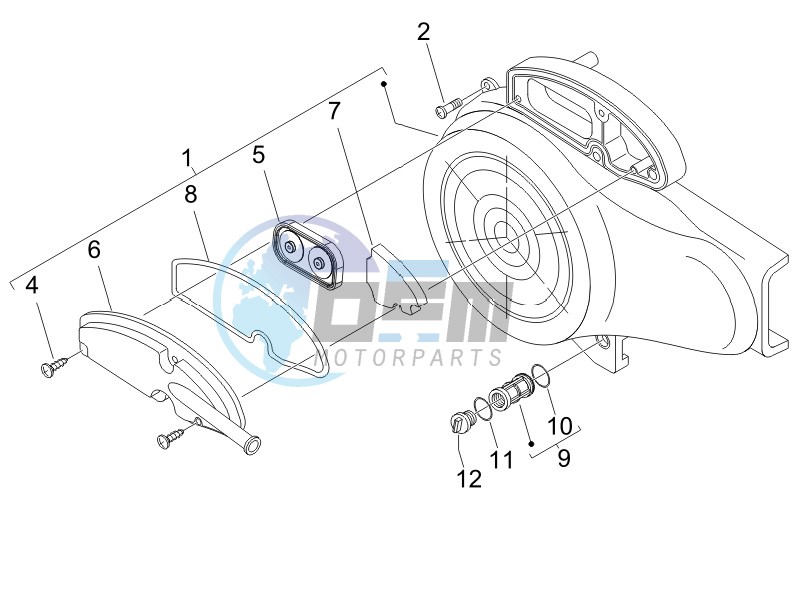 Flywheel magneto cover - Oil filter