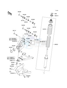 KVF650 D [BRUTE FORCE 650 4X4] (D1) D1 drawing SUSPENSION