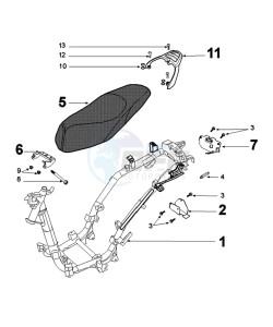 TWEET 125 YO N drawing FRAME AND SADDLE