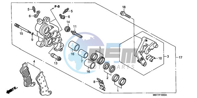 FRONT BRAKE CALIPER (R.) (XL1000V)