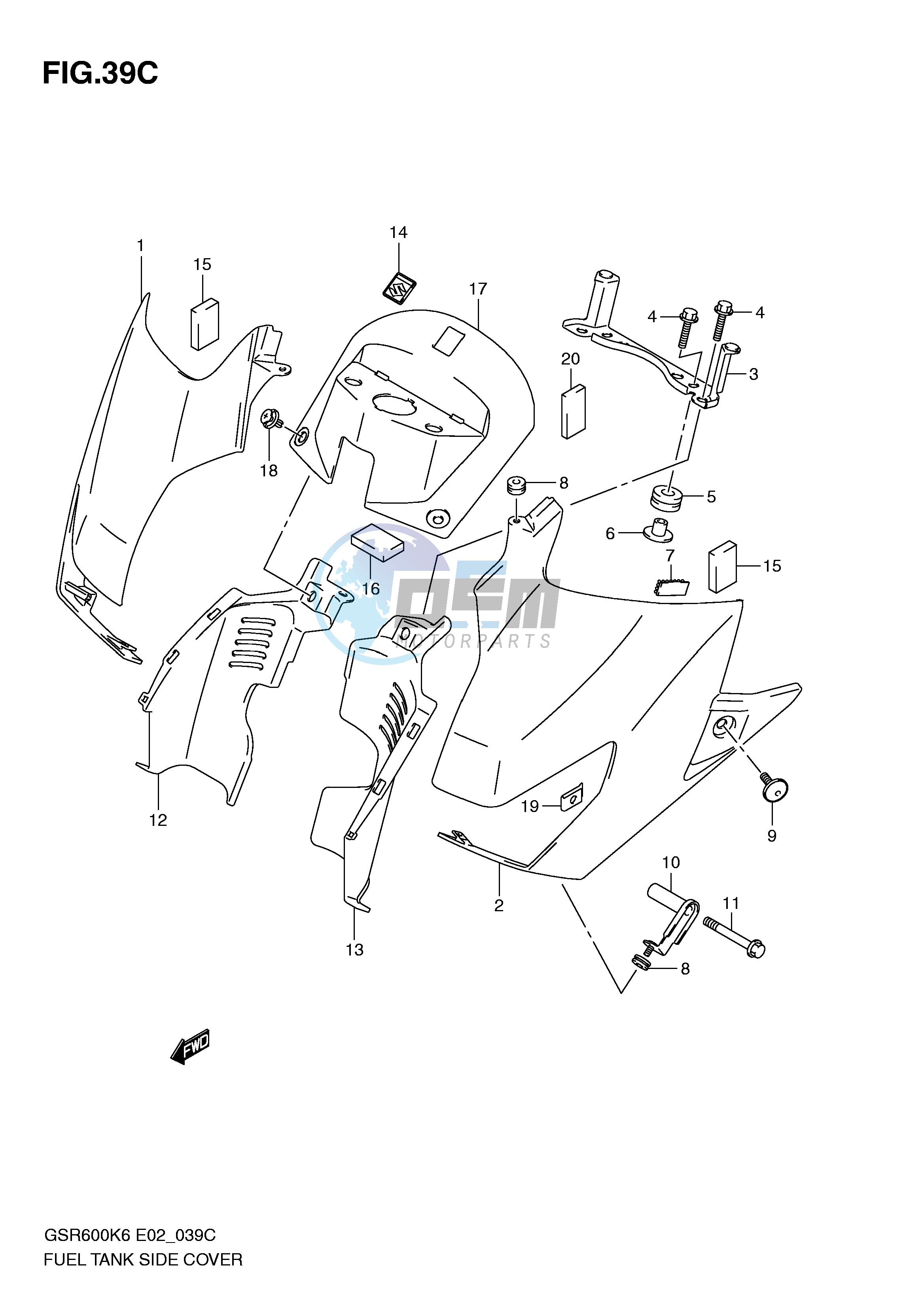 FUEL TANK SIDE COVER (MODEL L0)