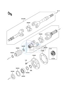 MULE 3010 DIESEL 4x4 KAF950B7F EU drawing Drive Shaft-Rear