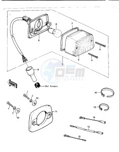 KDX 420 B [KDX420] (B1) [KDX420] drawing TAILLIGHT_CHASSIS ELECTRICAL EQUIPMENT