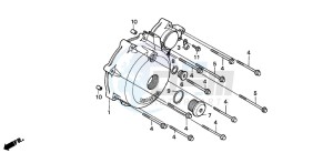 NT650V drawing LEFT CRANKCASE COVER