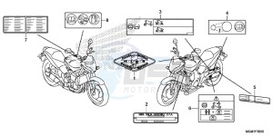 CB600FAD Hornet - CB600F ABS England - (3ED) drawing CAUTION LABEL