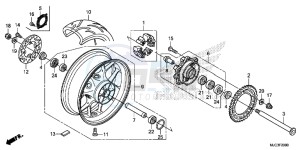 CBR600RAD CBR600RR ABS UK - (E) drawing REAR WHEEL