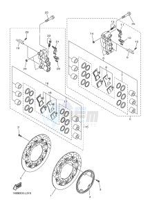 YZF-R1 R1 1000 (1KBT 1KBU) drawing FRONT BRAKE CALIPER