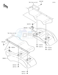 MULE SX KAF400JHF EU drawing Rear Fender(s)