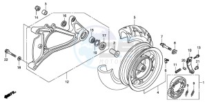 PES125R drawing REAR WHEEL/SWINGARM