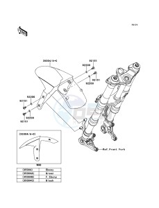 Z1000SX ABS ZX1000HBF FR GB XX (EU ME A(FRICA) drawing Front Fender(s)