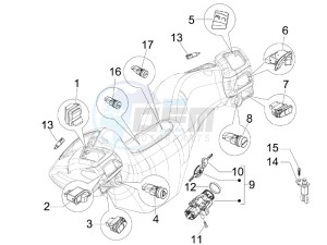 MP3 400 rl Touring drawing Selectors - Switches - Buttons