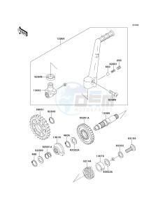 KX 250 L [KX250] (L3) [KX250] drawing KICKSTARTER MECHANISM