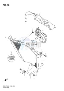 GSX-R600 (E21) drawing RADIATOR (GSX-R600L1 E21)