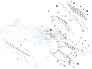 SUPER GTS 125 4T IE ABS-NOABS E3 (EMEA) drawing Rear cover - Splash guard