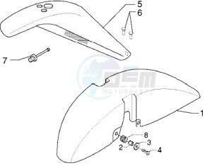 X9 250 drawing Front and rear mudguard