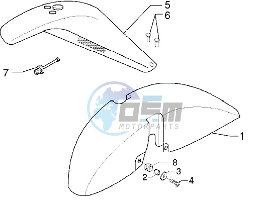 Front and rear mudguard