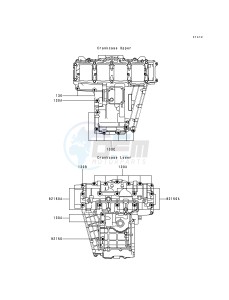 ZX 750 P [NINJA ZX-7R] (P1-P4) [NINJA ZX-7R] drawing CRANKCASE BOLT PATTERN