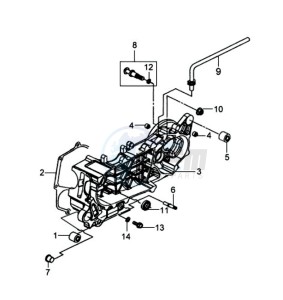 MIO 100 drawing CRANKCASE LEFT