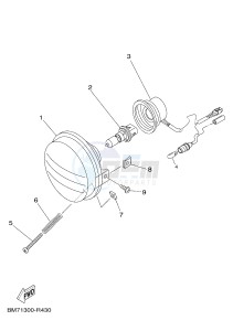 YFM450FWAD GRIZZLY 450 EPS (BM71) drawing HEADLIGHT 1