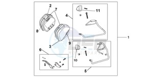 VFR8009 UK - (E / MME TWO) drawing 35 LITRE PANNIER KIT SWORD SILVER MET