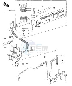 KZ 650 B (B1-B3) drawing FRONT MASTER CYLINDER -- KZ650-B1- -