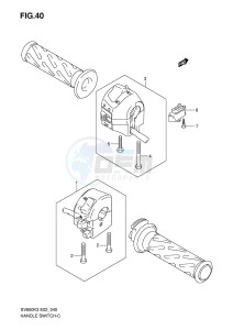 SV650S (E2) drawing HANDLE SWITCH (SEE NOTE)