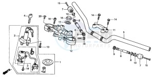 CB600F CB600F drawing HANDLE PIPE/TOP BRIDGE