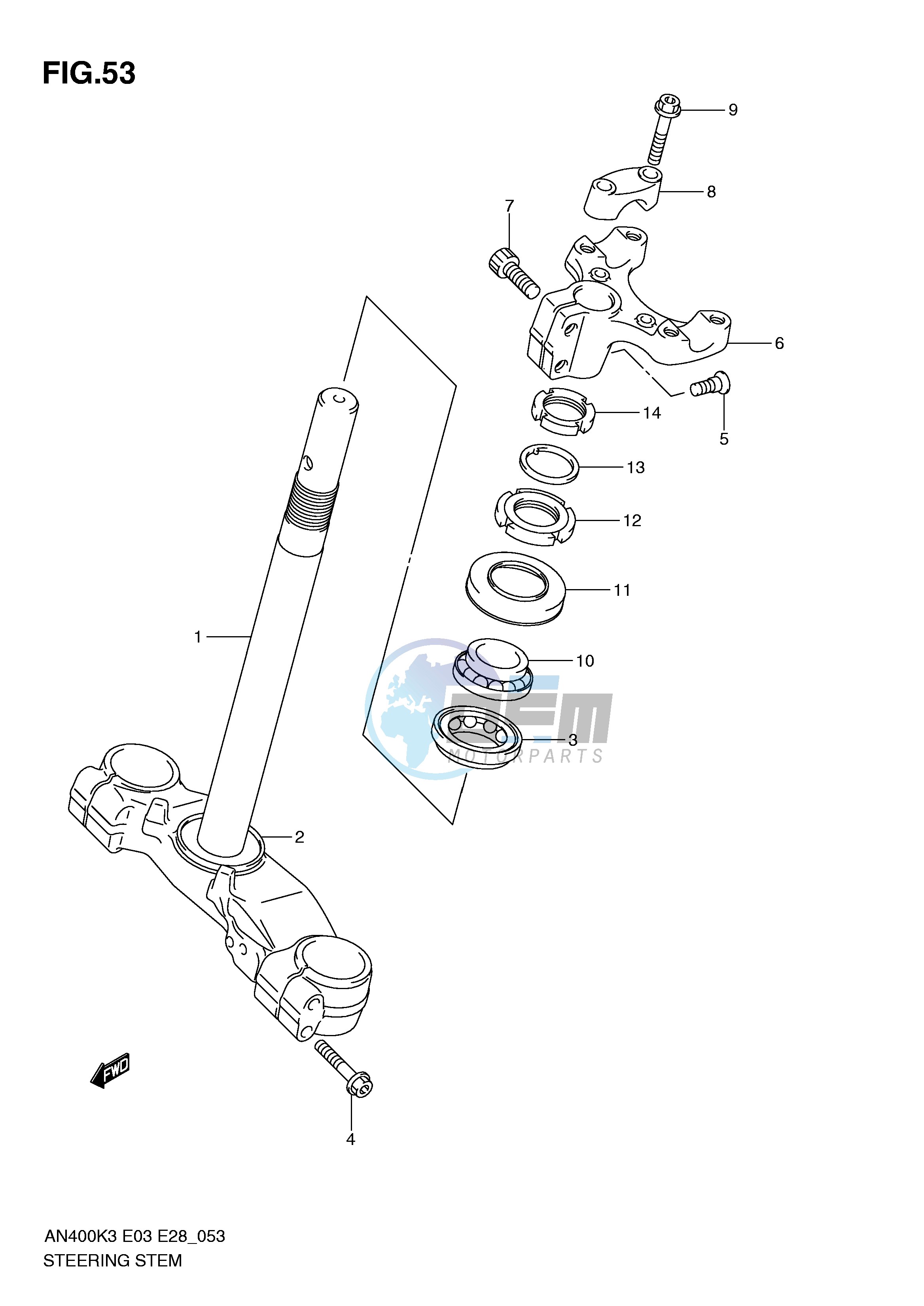 STEERING STEM (AN400K3 K4 K5 K6)