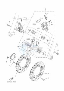 TRACER 7 MTT690 (B4T2) drawing FRONT BRAKE CALIPER