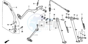 XR250R drawing PEDAL/KICK STARTER ARM