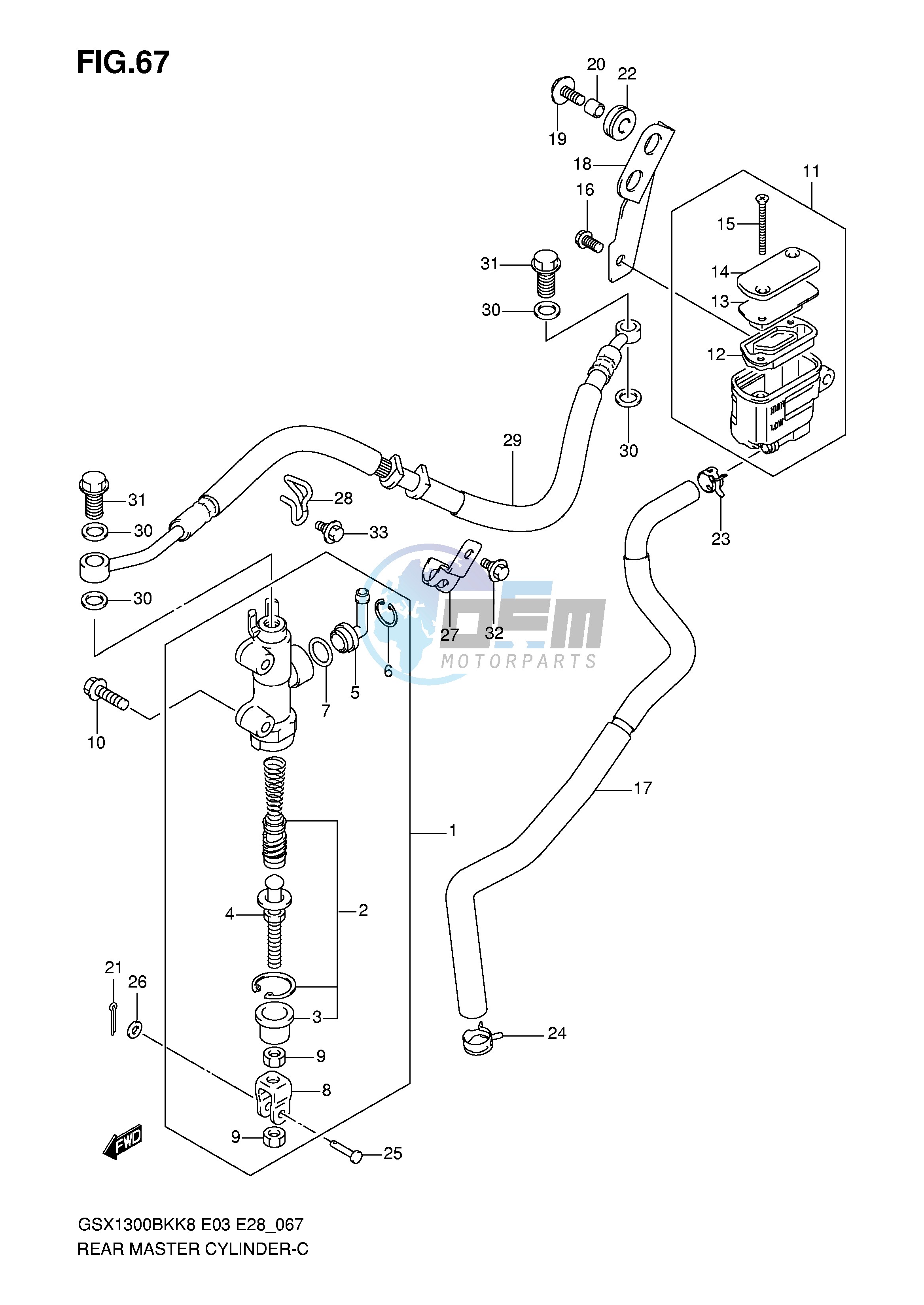 REAR MASTER CYLINDER (GSX1300BKK8 K9)