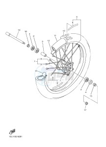 YZ450FX (B917 B918 B919 B919 B91A) drawing FRONT WHEEL