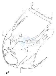 RGV250 (E1) drawing COWLING BODY (FOR F9H,F9J)