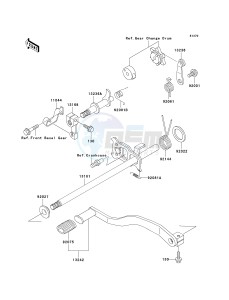 KLF 300 [BAYOU 300] (B15-B17) [BAYOU 300] drawing GEAR CHANGE MECHANISM