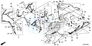 CBR1000S1H 2ED - (2ED) drawing MIDDLE COWL