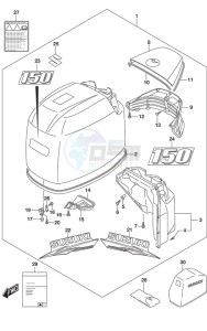 DF 150 drawing Engine Cover (Black)