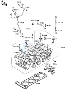 ZG 1000 A [CONCOURS] (A4-A6 A4 ONLY CAN) [CONCOURS] drawing CYLINDER HEAD