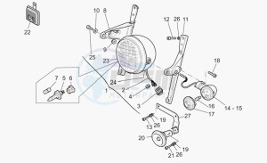 California 1100 Stone - Metal PI Stone/Metal PI drawing Rh front brake system