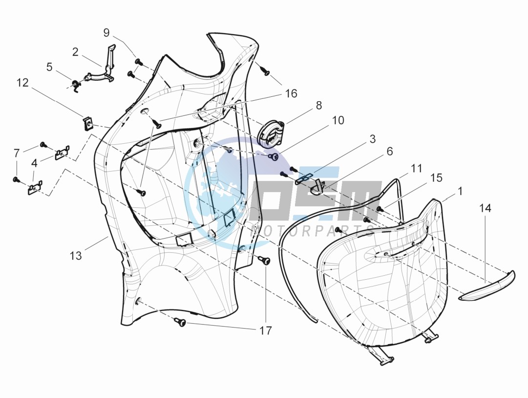 Front glove-box - Knee-guard panel